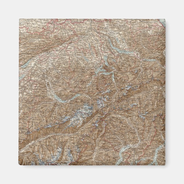 Imán Mapa del Atlas de la muerte de Schweiz, Suiza (Frente)