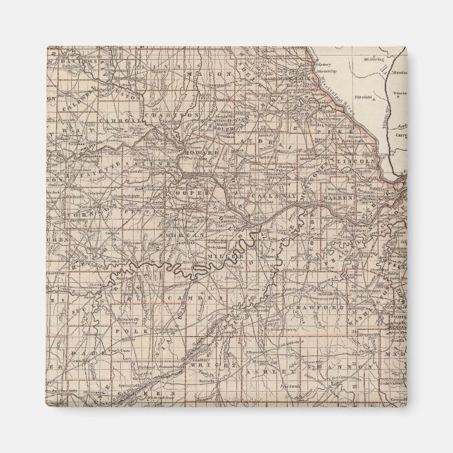 Imán Mapa del Atlas de Misuri (Frente)