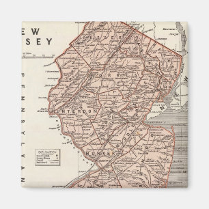 Imán Mapa del Atlas de Nueva Jersey