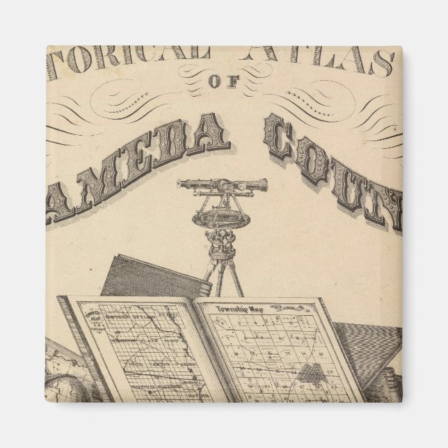 Imán Mapa del atlas del condado de Alameda (Frente)