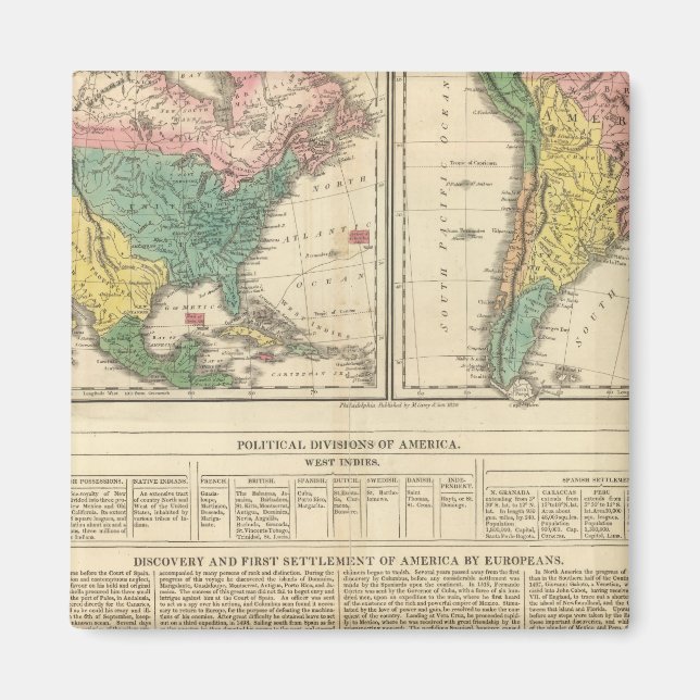 Imán Mapa del Atlas del descubrimiento europeo de Améri (Frente)
