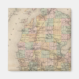 Imán Mapa del Atlas del Estado de Michigan