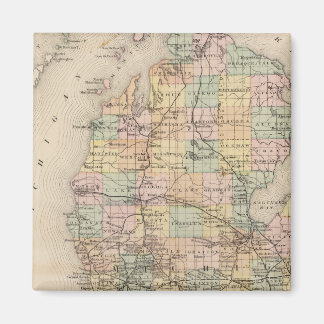 Imán Mapa del Atlas del Estado de Michigan