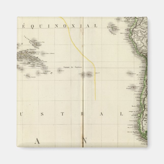 Imán Mapa del Atlas del Océano Pacífico (Frente)