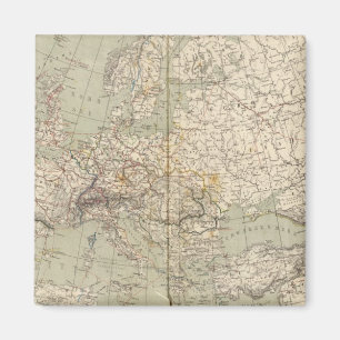 Imán Mapa del Atlas europeo que muestra los ferrocarril