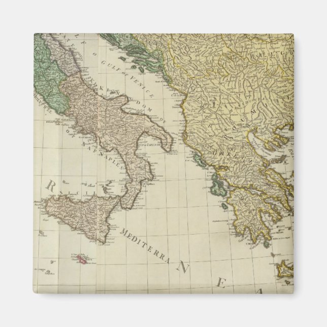 Imán Mapa del Atlas Mediterráneo compuesto (Frente)