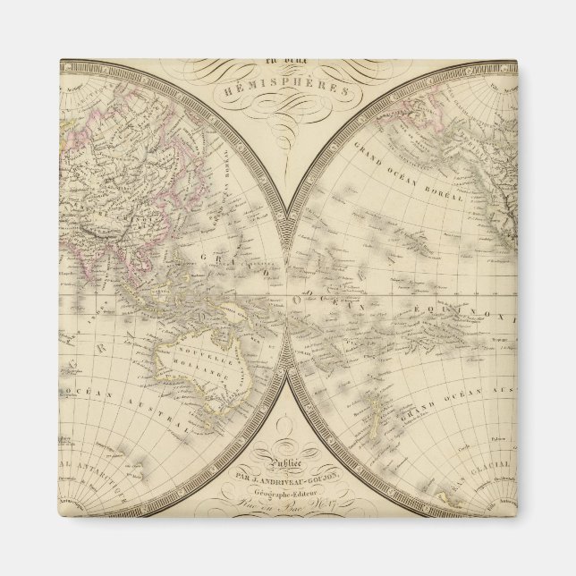 Imán Mapa del Atlas Mundial (Frente)