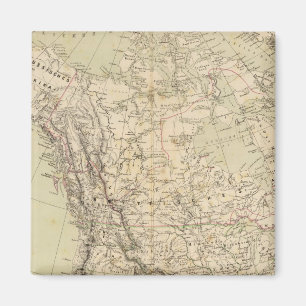 Imán Mapa del Atlas Norteamérica que muestra tribus ind