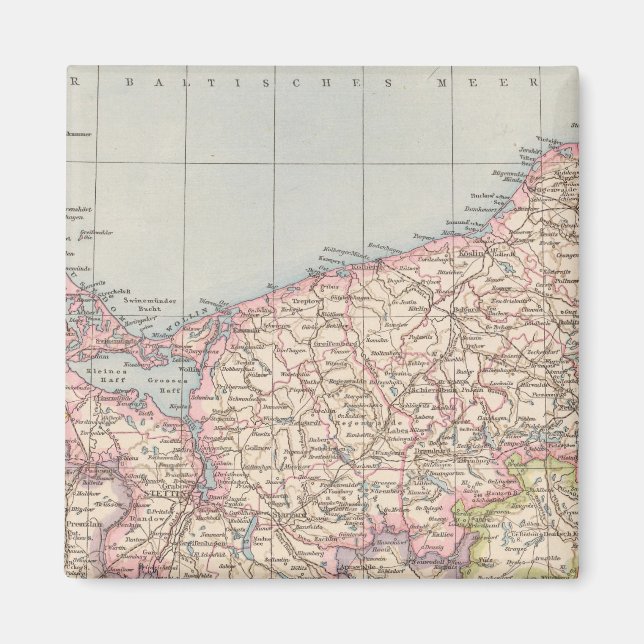 Imán Mapa del Atlas Pommern (Frente)