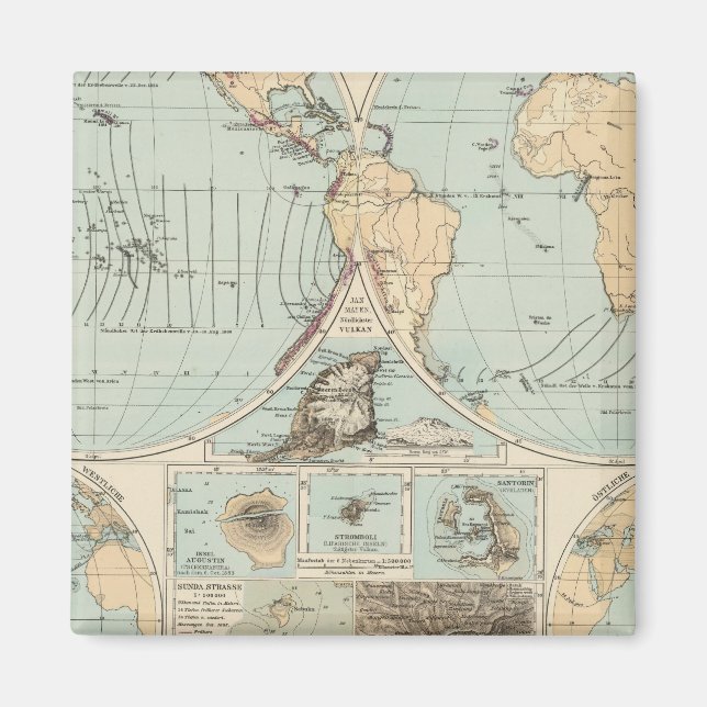 Imán Mapa del Atlas Thatigkeit des Erdinnern (Frente)