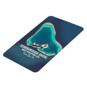 Imán Mapa del atolón de Scarborough en el Mar de Filipi