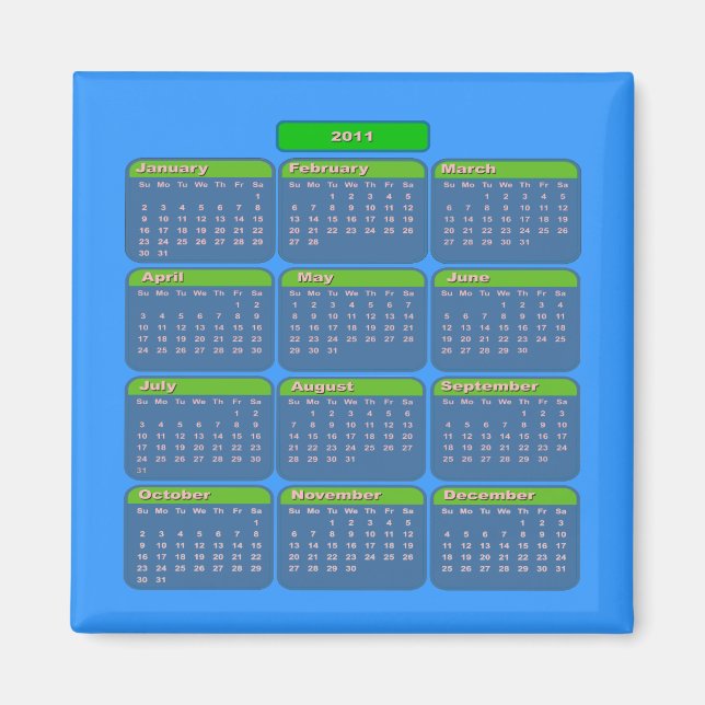 Imán Mapa del calendario 2011 (Frente)