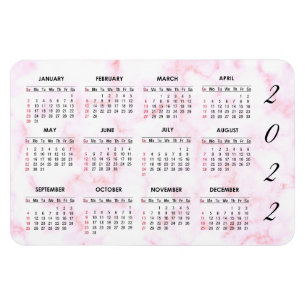 Imán Mapa del calendario de mármol rosa de personaliza