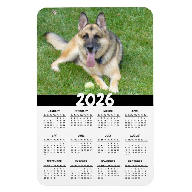 Imán Mapa del calendario de perros pastores alemán de 2 (Vertical)