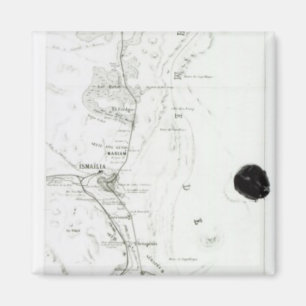 Imán Mapa del Canal de Suez, c.1869
