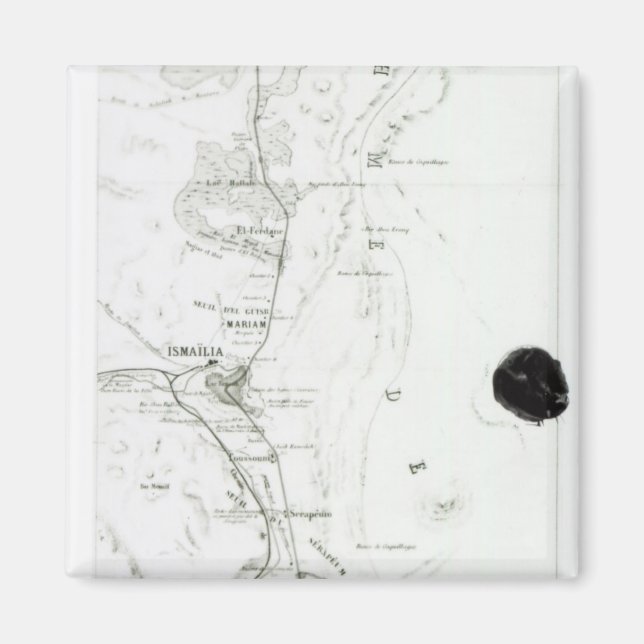 Imán Mapa del Canal de Suez, c.1869 (Frente)