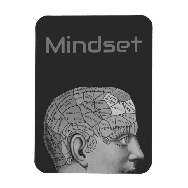 Imán Mapa del cerebro de la mentalidad de la cabeza de  (Vertical)