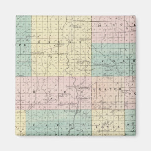 Imán Mapa del condado Clark, estado de Wisconsin