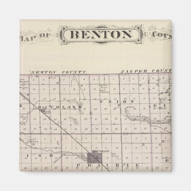 Imán Mapa del condado de Benton (Frente)