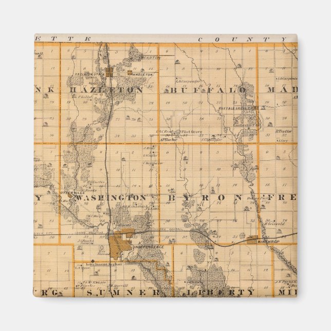 Imán Mapa del condado de Buchanan, estado de Iowa (Frente)