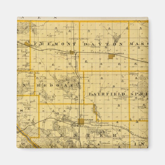 Imán Mapa del condado de Cedar, estado de Iowa (Frente)
