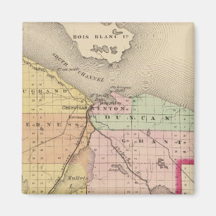 Imán Mapa del condado de Cheboygan, Michigan