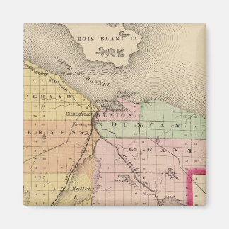 Imán Mapa del condado de Cheboygan, Michigan
