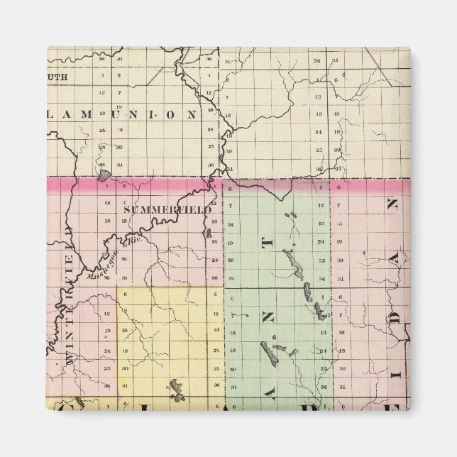 Imán Mapa del condado de Clare, Michigan (Frente)