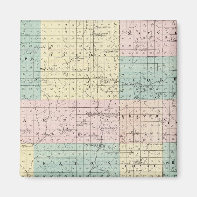 Imán Mapa del condado de Clark, estado de Wisconsin (Frente)