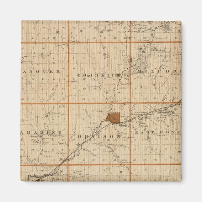 Imán Mapa del condado de Crawford, estado de Iowa (Frente)