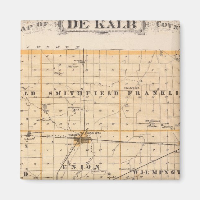 Imán Mapa del condado de De Kalb (Frente)