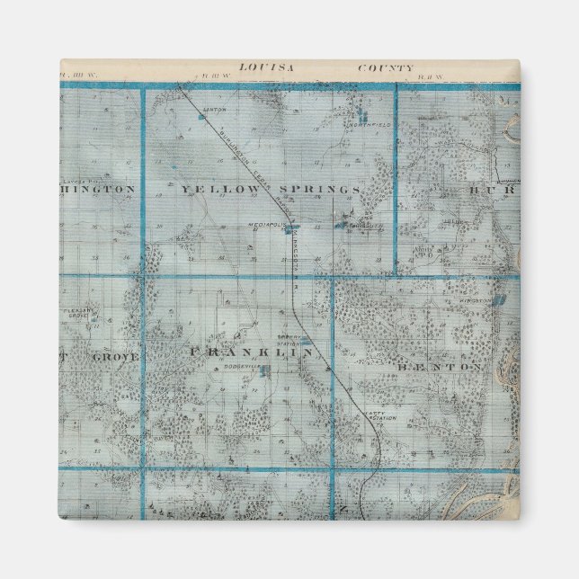 Imán Mapa del condado de Des Moines, estado de Iowa (Frente)