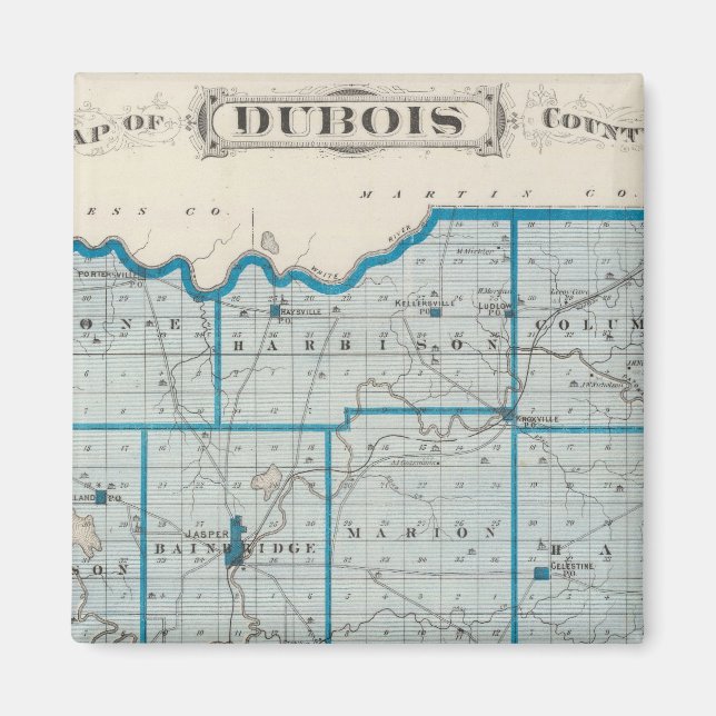 Imán Mapa del condado de Dubois (Frente)