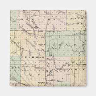 Imán Mapa del condado de Dunn, estado de Wisconsin