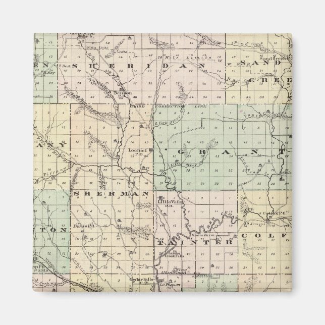 Imán Mapa del condado de Dunn, estado de Wisconsin (Frente)