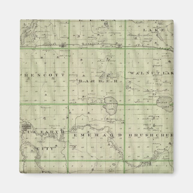 Imán Mapa del condado de Faribault, Minnesota (Frente)