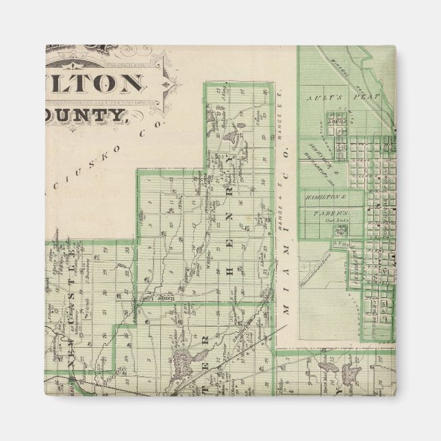 Imán Mapa del condado de Fulton con Rochester, Fulton C (Frente)