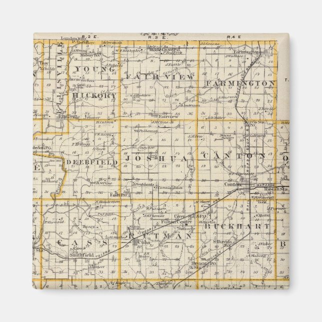 Imán Mapa del condado de Fulton y Lewistown (Frente)