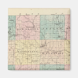 Imán Mapa del condado de Green, estado de Wisconsin