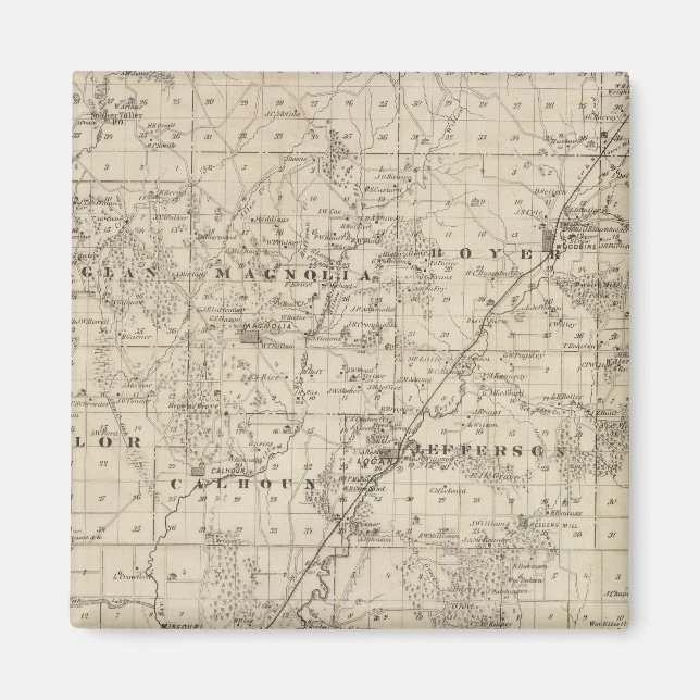 Imán Mapa del condado de Harrison, estado de Iowa (Frente)