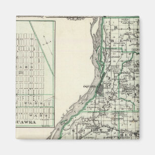 Imán Mapa del condado de Henderson y Oquawka