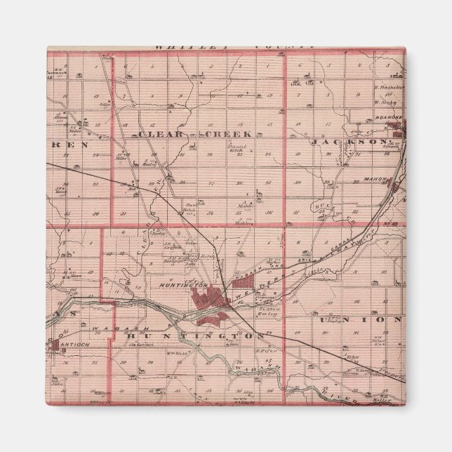 Imán Mapa del condado de Huntington (Frente)
