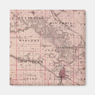 Imán Mapa del condado de Johnson, estado de Iowa