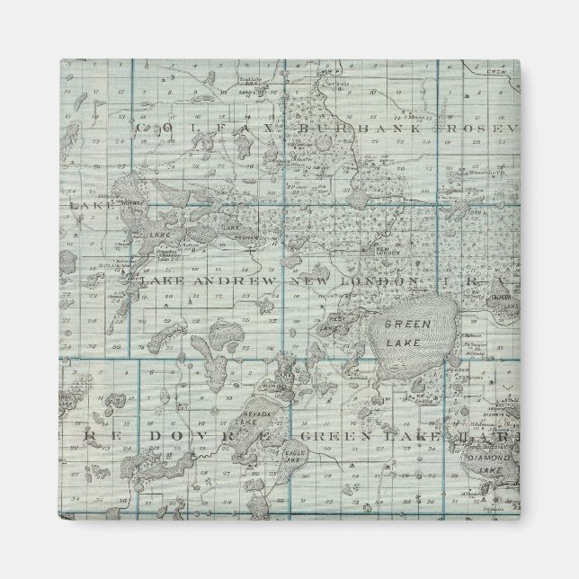 Imán Mapa del condado de Kandiyohi, Minnesota (Frente)
