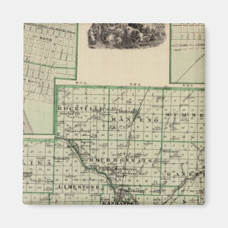 Imán Mapa del condado de Kankakee, Kankakee y Gilman
