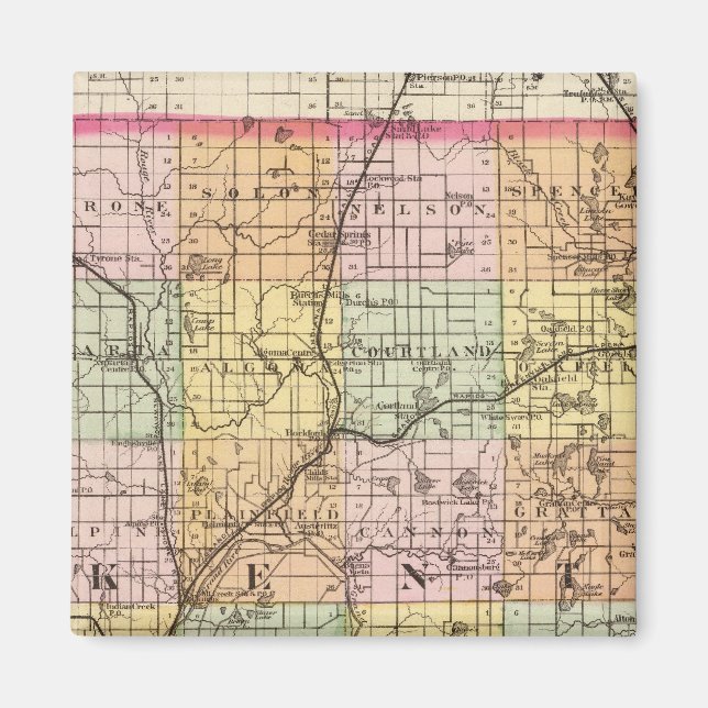 Imán Mapa del condado de Kent, Michigan (Frente)