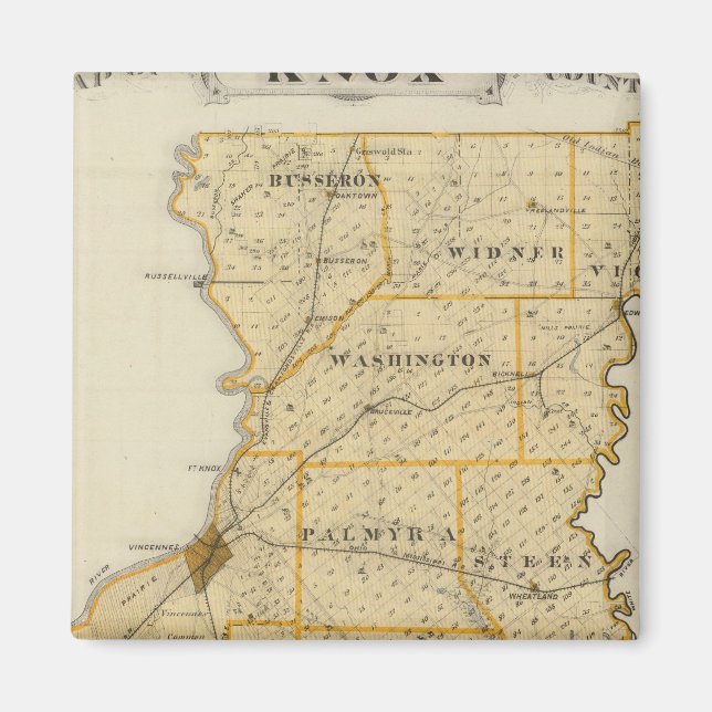 Imán Mapa del condado de Knox (Frente)