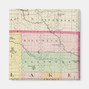 Imán Mapa del condado de Lake, Michigan