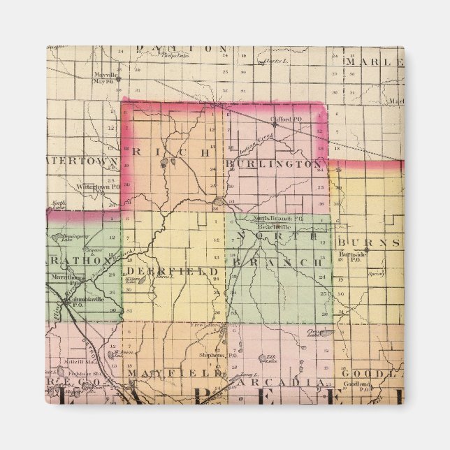 Imán Mapa del condado de Lapeer, Michigan (Frente)