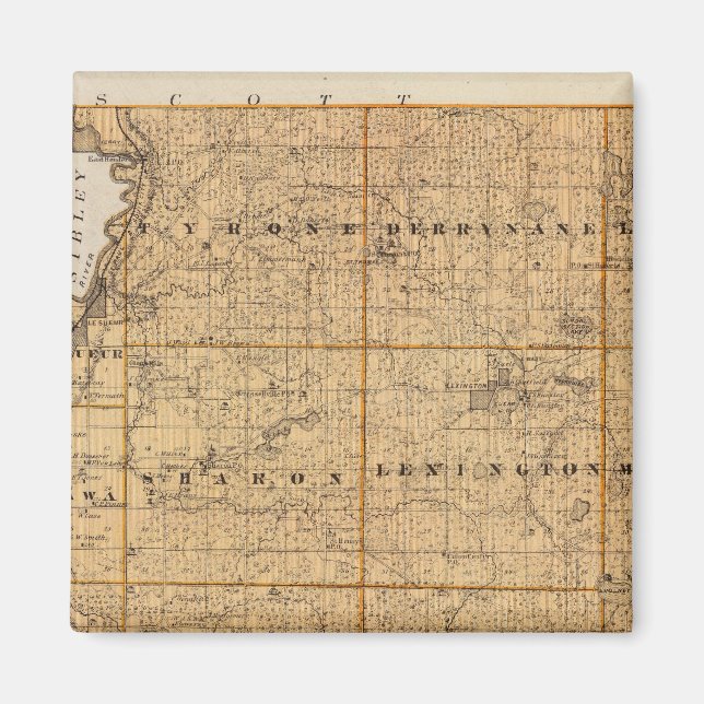 Imán Mapa del condado de Le Sueur, Minnesota (Frente)